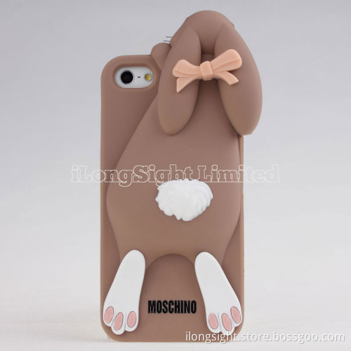 New arrival cute Moschino rabbit silicone case for iPhone 5/5s